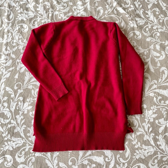 Wine Red Pullover Sweater With Pockets - Picture 4 of 6